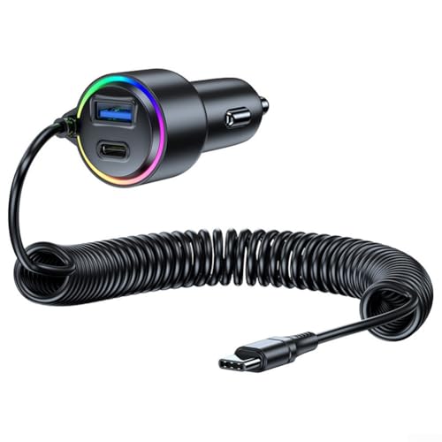 Effizientes 75W USB C Autoladegerät mit LED-Anzeige und Spiralkabel für Komfort auf Reisen Effizientes 75W USB C Autoladegerät mit LED-Anzeige und Spiralkabel für Komfort auf Reisen von FUANA