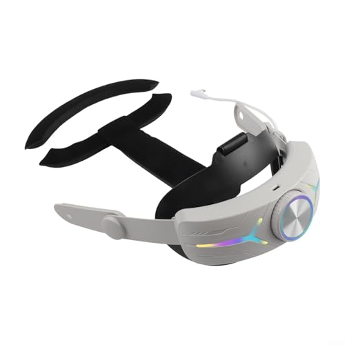 FUANA Batterie-Kopfgurt mit 12000 mAh Powerbank für Meta for Quest 3 VR-Headset, verstellbares Komfort-Design mit Typ-C-Aufladung (schwarz + weiß) von FUANA