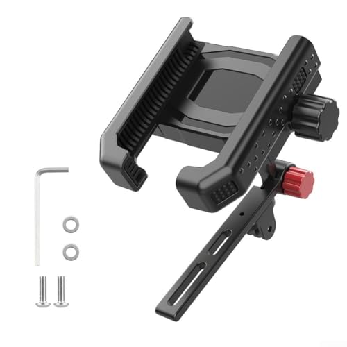 FUANA Einfach zu bedienende Motorrad-Handyhalterung mit starkem Silikon-Pad zum Schutz (schwarz) von FUANA