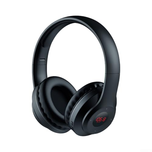 FUBESK Leichte kabellose Kopfhörer mit robustem Design und FM-Funktionalität (schwarz) von FUBESK