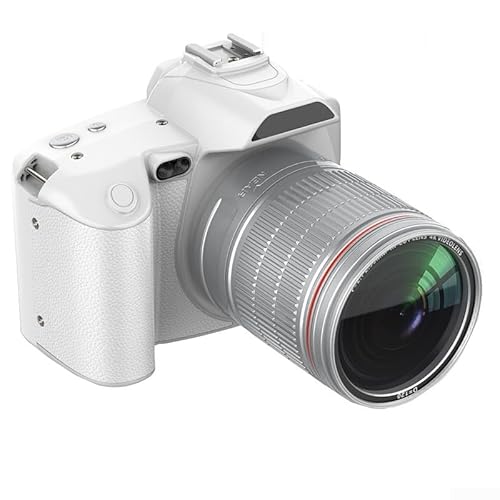 Fortschrittliche D5 digitale Spiegelreflexkamera mit 16-fachem Zoom, Touchscreen und Dual-Objektiv für kreative Fotografie (weiß) von FUBESK