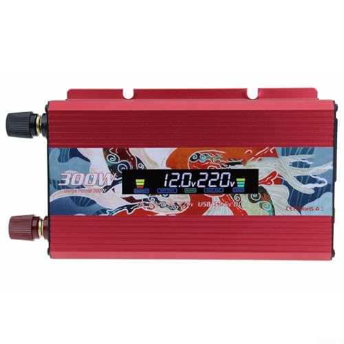 Solar-Wechselrichter für den Außenbereich, 300 W, wandelt 12 V DC in 220 V AC um, leicht, mit LCD-Spannungsmonitor von FUBESK