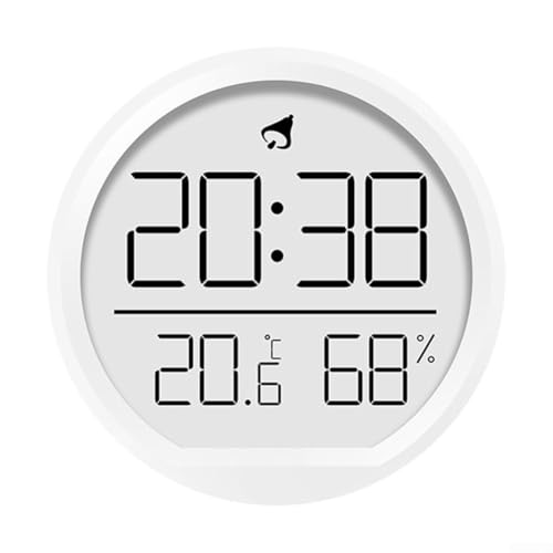 Thermohygrometer Digitaler Wecker mit magnetischer Rückseite, genaue Zeit-, Feuchtigkeits- und Temperaturmessung (weiß) von FUBESK