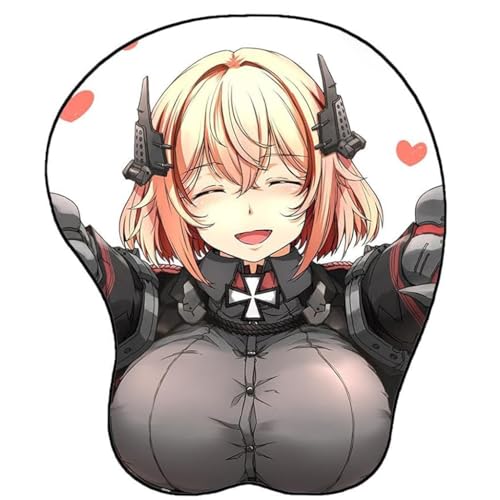Anime Azur Lane Roon 3D Mauspad mit Handgelenkauflage Gaming Mauspads Rutschfestes Mauspad 3D Mauspads 3D Ergonomisches Mauspad（Roon）(Size:1) von FUBUKIOF