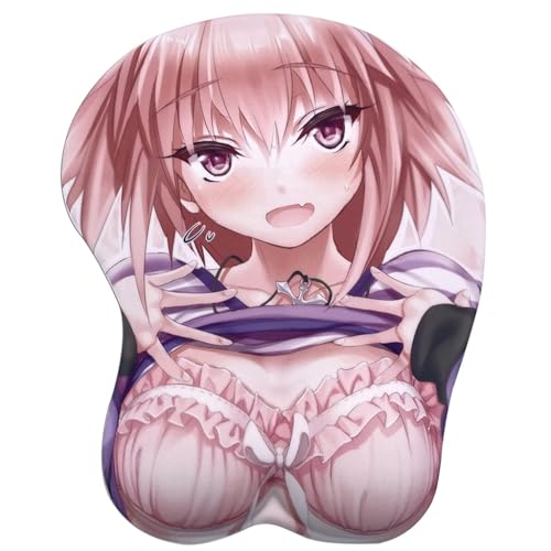 Anime Fate Astolfo 3D Mauspad mit Handgelenkauflage Gaming Mauspads Rutschfestes Mauspad 3D Mauspads 3D Ergonomisches Mauspad（Astolfo-A）(Size:1) von FUBUKIOF
