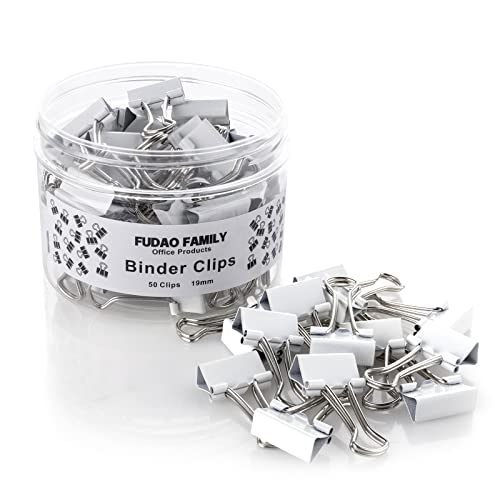 Kleine weiße Mini-Binder-Clips, 19 mm, 50 Stück von FUDAO FAMILY