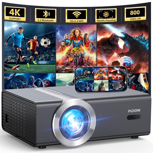 [Elektrischer Fokus/Automatischer Schlüsselstein] Beamer mit WLAN und Bluetooth, kompatibel mit Native 1080P 20000L 4K, FUDONI Projektor für Heimkino bis zu 300 Zoll, für von FUDONI