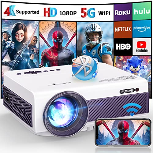 Fudoni 5G WiFi Native 1080P Outdoor Projektor 1000L Unterstützung 4K Tragbarer Film Projektor mit Bildschirm und Max 300 Zoll für iOS/Android/Laptop/TV Stick/HDMI/USB/USB VGA/TF Fudoni 5G WiFi Native 1080P Outdoor Projektor 1000L Unterstützung 4K Tragbarer Film Projektor mit Bildschirm und Max 300 Zoll für iOS/Android/Laptop/TV Stick/HDMI/USB/USB VGA/TF von FUDONI