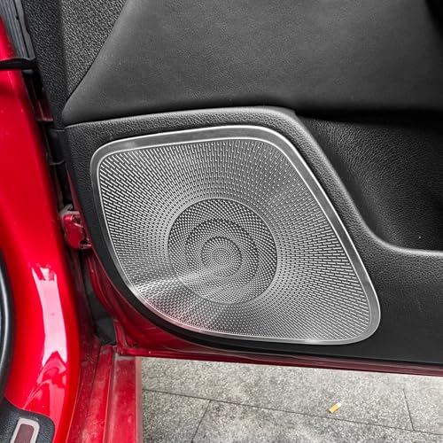 FUEISOFür Kia Stinger 2017-2024 Edelstahl Autotür Audio-Lautsprecher Abdeckung Silber von FUEISOF