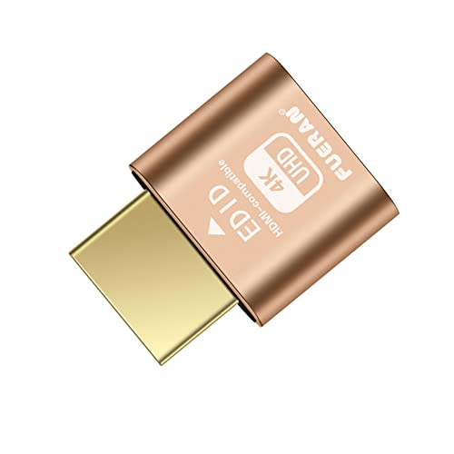 FUERAN Dummy Plug Headless Ghost Display Emulator Premium Aluminum PC HDMI-Compatible（Fit Headless-1920x1080 New 4RD@60Hz） (4K-1P) von FUERAN