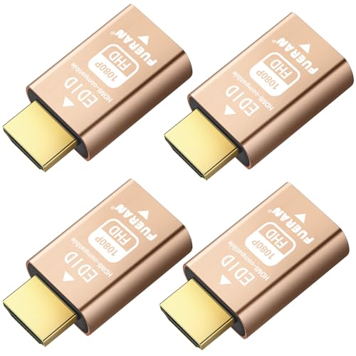 FUERAN Edid-Emulator-Adapter (4 Generation), HDMI kompatibel mit Mac Thunderbolt auf HDMI-Switches/Extender/AV-Receiver/Video-Splitter (1920 * 1080-4p) von FUERAN