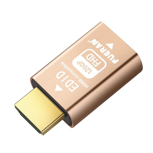 FUERAN Edid-Emulator-Adapter (4 Generation), HDMI kompatibel mit Mac Thunderbolt auf HDMI-Switches/Extender/AV-Receiver/Video-Splitter (1920 * 1200-60Hz) von FUERAN