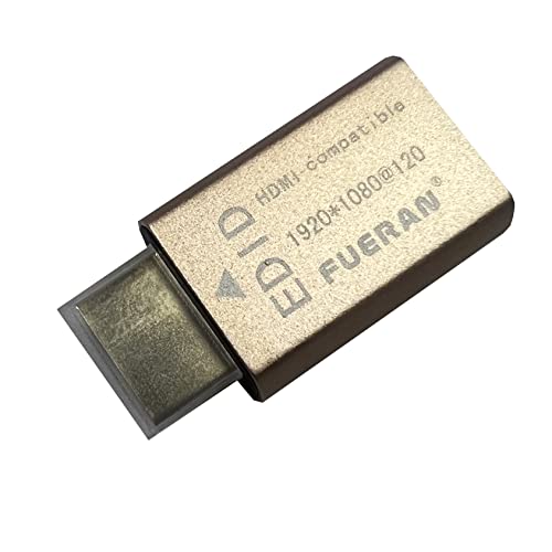 FUERAN Edid-Emulator-Adapter (4 Generation), HDMI kompatibel mit Mac Thunderbolt auf HDMI-Switches/Extender/AV-Receiver/Video-Splitter (1920X1080P-120Hz) von FUERAN