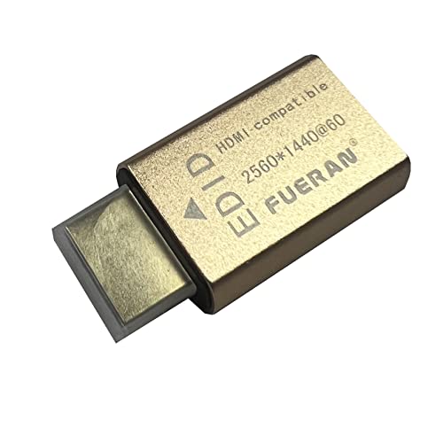 FUERAN Edid-Emulator-Adapter (4 Generation), HDMI kompatibel mit Mac Thunderbolt auf HDMI-Switches/Extender/AV-Receiver/Video-Splitter (2560X1440-60Hz) von FUERAN