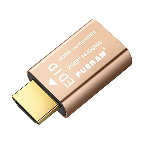 FUERAN Edid-Emulator-Adapter (4 Generation), HDMI kompatibel mit Mac Thunderbolt auf HDMI-Switches/Extender/AV-Receiver/Video-Splitter (2560X1440-60Hz) von FUERAN