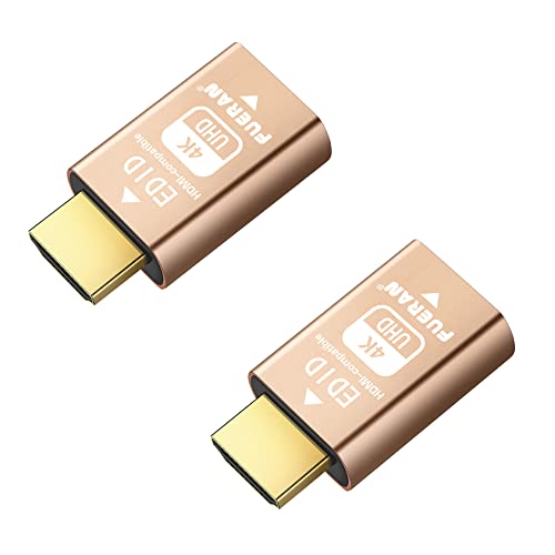FUERAN Edid-Emulator-Adapter (4 Generation), HDMI kompatibel mit Mac Thunderbolt auf HDMI-Switches/Extender/AV-Receiver/Video-Splitter (4K-2P) von FUERAN
