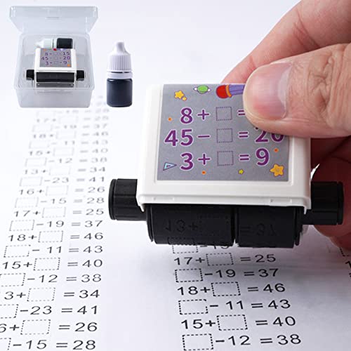 Roller Digitaler Lehrstempel, 2 in 1 Addition and Subtraction Roller Stempel, Roller Digital Teaching Stempel Zahlenzauber Rollstempel, Within 100 Teaching Math Practice Questions (1) von FUFRE
