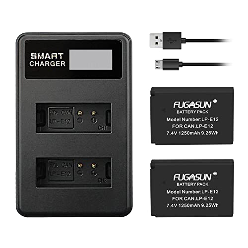 2 Stück 1250 mAh LP-E12 LPE12 Akku mit LCD Dual-Ladegerät Ladegerät für EOS M10,EOS M50,EOS M50 Mark ii,EOS M100,EOS M200,EOS M,EOS M2,Kiss M,Kiss M2 2 Stück 1250 mAh LP-E12 LPE12 Akku mit LCD Dual-Ladegerät Ladegerät für EOS M10,EOS M50,EOS M50 Mark ii,EOS M100,EOS M200,EOS M,EOS M2,Kiss M,Kiss M2 von FUGASUN