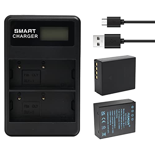 2 Stück 1720mAh BLH-1 BLH1 Akku mit Dual-Ladegerät für EM1 Mark II EM1-2 EM1 Mark 2 EM1 Mark III EM1 Mark 3 EM1X E-M1X 2 Stück 1720mAh BLH-1 BLH1 Akku mit Dual-Ladegerät für EM1 Mark II EM1-2 EM1 Mark 2 EM1 Mark III EM1 Mark 3 EM1X E-M1X von FUGASUN