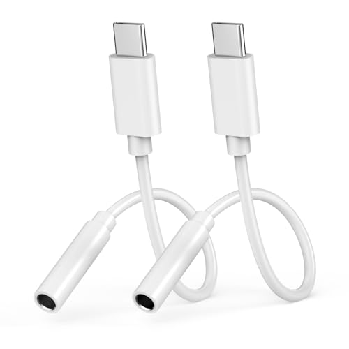 iPhone 16 15 Kopfhörer Adapter, 2 Stück [MFi Zertifiziert] Adapter USB C auf Klinke USB C auf 3,5‑mm-Kopfhörer"anschluss Adapter Aux Audio für iPhone 16/16 Plus/16 Pro/16 Pro Max/15/15 Pro/15 Pro Max von FUHAYA