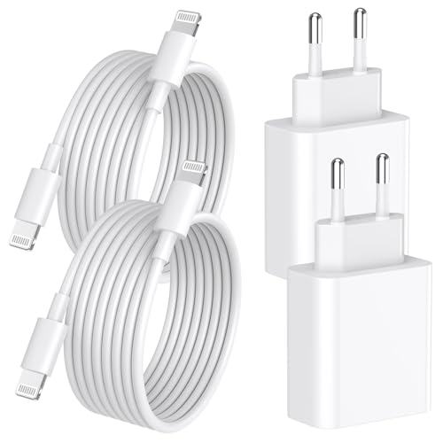 iPhone Ladegerät, 4er Pack 20W USB C iPhone Schnellladegerät und iPhone Ladekabel, [MFi Certified] USB C Netzteil PD 3.0 Schnellladekabel iPhone auf Lightning Kabel 2M für iPhone 14 13 12 11 XS XR X 8 von FUHAYA