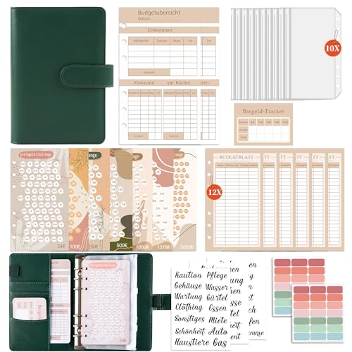 FUHOMI A6 Binder Budget Planner Deutsch - Sparchallenge Budgetplaner, Finanzplaner Haushaltsbuch, Geld Organizer, Sparbuch für Geld mit Umschlagmethode FUHOMI A6 Binder Budget Planner Deutsch - Sparchallenge Budgetplaner, Finanzplaner Haushaltsbuch, Geld Organizer, Sparbuch für Geld mit Umschlagmethode von FUHOMI