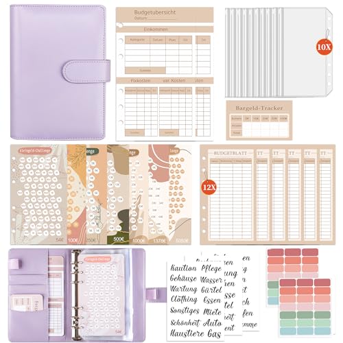 FUHOMI A6 Binder Budget Planner Deutsch - Sparchallenge Budgetplaner, Finanzplaner Haushaltsbuch, Geld Organizer, Sparbuch für Geld mit Umschlagmethode FUHOMI A6 Binder Budget Planner Deutsch - Sparchallenge Budgetplaner, Finanzplaner Haushaltsbuch, Geld Organizer, Sparbuch für Geld mit Umschlagmethode von FUHOMI
