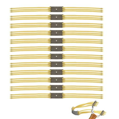 FUIPVGI 12 Stück Steinschleuder Gummi Elastische Gummischlauch, Gummi Schleuder Katapult Gummis Gelb, Slingshot Rubber, Gummi Langlebig Ersatzgummi Ersatzgummi für Schleuder für Jagd (12 Stück) von FUIPVGI