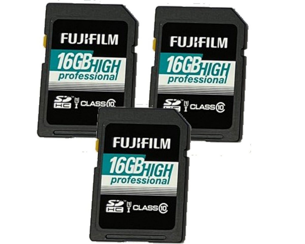 FUJIFILM 3 x Fujifilm 16 GB SD Karte Speicherkarte (16 GB GB) von FUJIFILM
