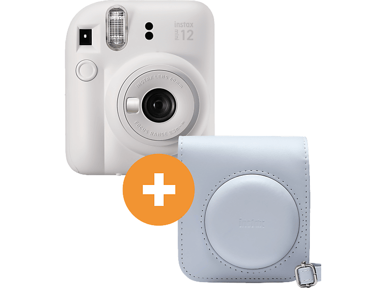 FUJIFILM INSTAX mini 12 Travel Set Sofortbildkamera, Clay White von FUJIFILM