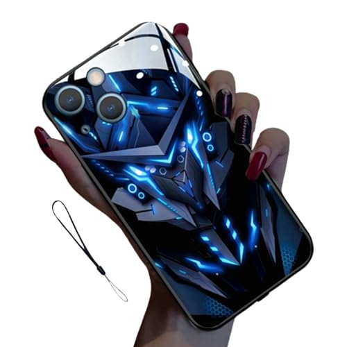 FUNFOB Super Armor Flash Phonecase for Apple, 2024 New Flash Phone case for iPhone, Super Armor Frame Cover for iPhone 15/14/13/12/11 Pro Max (14Pro Max,Blue) von FUNFOB