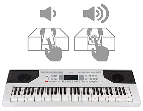 FunKey 61 Edition Touch Keyboard - 61 Tasten - Touch Response - 300 Sounds & 300 Rhythmen - Begleitautomatik und Lernfunktionen - USB-, Mikrofon- und Kopfhöreranschluss - Weiß von FUNKEY