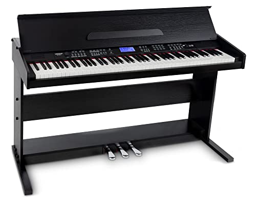 FunKey DP-88 II Digitalpiano (88 anschlagsdynamische Keyboard-Tasten, 128-fach polyphon, 360 Sounds, 160 Styles, MP3-Player, Lernfunktion, Record- & Playback-Funktion, 3 Pedale) schwarz von FUNKEY