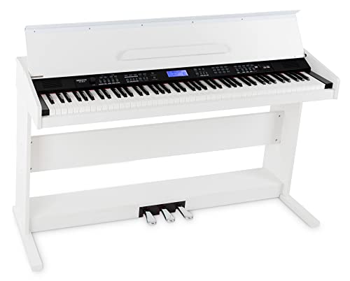 FunKey DP-88 II Digitalpiano (88 anschlagsdynamische Keyboard-Tasten, 128-fach polyphon, 360 Sounds, 160 Styles, MP3-Player, Lernfunktion, Record- & Playback-Funktion, 3 Pedale) weiß von FUNKEY