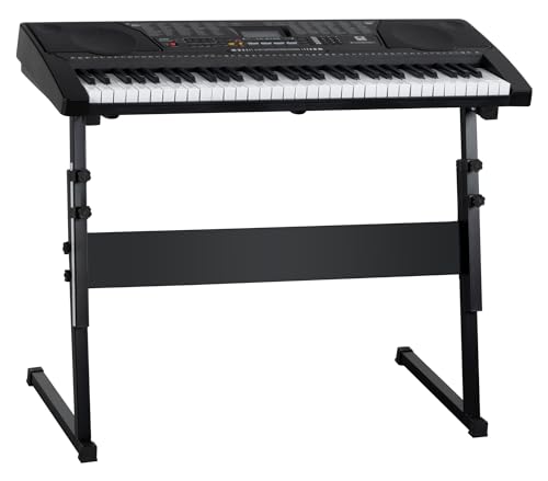 McGrey LK-6150 61 Tasten Set - Elektronisches Keyboard mit 61 Tasten - Leuchttasten und Lautsprecher - inkl. Z-Ständer - Schwarz von FUNKEY
