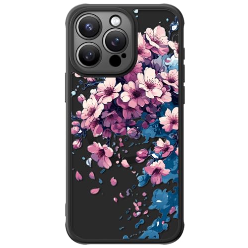 FUNMIKO Cute Phone Case for iPhone 14 Pro Wireless Charging & Military-Grade Protection Trendy Wildflower Design for Women Girls Matte Cover with Shockproof Corners - Abstract Floral Art von FUNMIKO