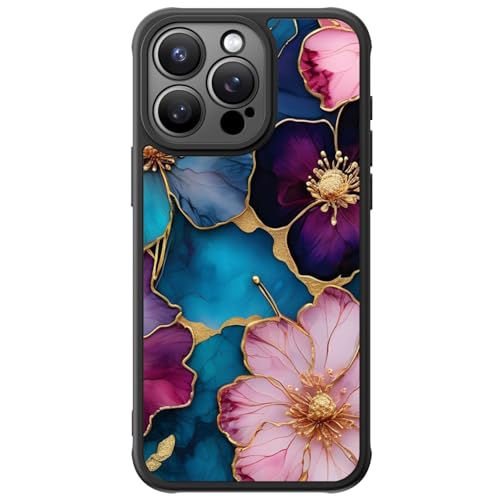 FUNMIKO Cute Phone Case for iPhone 15 Pro Max Wireless Charging & Military-Grade Protection Trendy Wildflower Design for Women Girls Matte Cover with Shockproof Corners Vibrant Flower Pattern von FUNMIKO