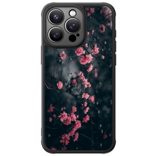 FUNMIKO Cute Phone Case for iPhone 15 Pro Wireless Charging Military Grade Protection Trendy Wildflower Design for Women Girls Non-Slip Translucent Matte Hard Cover Mystic Blooming Plum von FUNMIKO