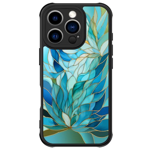 FUNMIKO Cute Phone Case for iPhone 16 Pro Max - Wireless Charging & Military-Grade Protection - Trendy Wildflower Design for Women Girls Non-Slip Translucent Matte Hard Cover - Sleek Cyan Leaf FUNMIKO Cute Phone Case for iPhone 16 Pro Max - Wireless Charging & Military-Grade Protection - Trendy Wildflower Design for Women Girls Non-Slip Translucent Matte Hard Cover - Sleek Cyan Leaf von FUNMIKO
