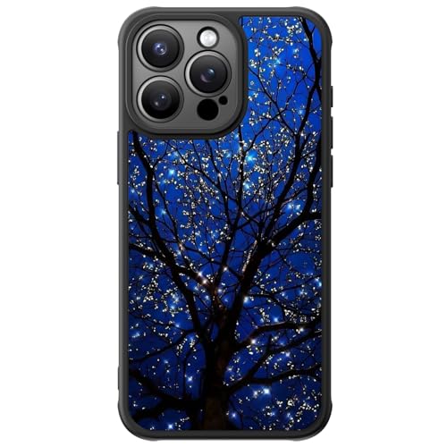 FUNMIKO Cute Phone Case für iPhone 13 Pro Max Hülle Wireless Charging Militär Grade Schutz Trendy Wildflower Design für Frauen Mädchen Anti-Rutsch Transluzent Matte Hard Cover Traumhaft Wunschbaum von FUNMIKO