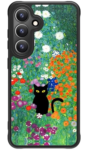 FUNMIKO Samsung Galaxy S25 Hülle für Samsung Galaxy S25, kabelloses Laden, militärischer Schutz, Wildblumen-Design für Frauen Mädchen, rutschfeste matte Abdeckung, stoßdämpfende Ecken, schwarze Katze FUNMIKO Samsung Galaxy S25 Hülle für Samsung Galaxy S25, kabelloses Laden, militärischer Schutz, Wildblumen-Design für Frauen Mädchen, rutschfeste matte Abdeckung, stoßdämpfende Ecken, schwarze Katze von FUNMIKO
