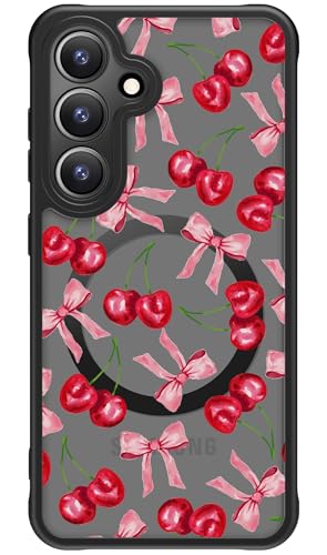 FUNMIKO Samsung Galaxy S25 Hülle für Samsung Galaxy S25, kabelloses Laden, militärischer Schutz, Wildblumen-Design für Frauen Mädchen, rutschfeste matte Abdeckung, stoßdämpfende Ecken, Kirsche und FUNMIKO Samsung Galaxy S25 Hülle für Samsung Galaxy S25, kabelloses Laden, militärischer Schutz, Wildblumen-Design für Frauen Mädchen, rutschfeste matte Abdeckung, stoßdämpfende Ecken, Kirsche und von FUNMIKO