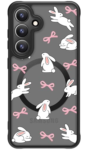 FUNMIKO Schutzhülle für Samsung Galaxy S25 Plus, kabelloses Laden, militärischer Schutz, Wildblumen-Design für Frauen und Mädchen, matte Abdeckung, stoßdämpfende Ecken, bezauberndes Kaninchen und FUNMIKO Schutzhülle für Samsung Galaxy S25 Plus, kabelloses Laden, militärischer Schutz, Wildblumen-Design für Frauen und Mädchen, matte Abdeckung, stoßdämpfende Ecken, bezauberndes Kaninchen und von FUNMIKO