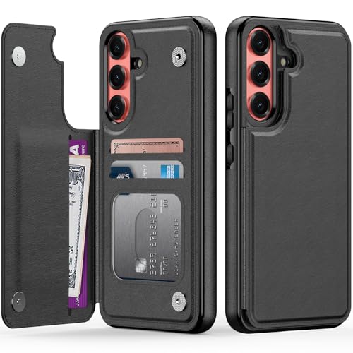 FUNMIKO Schutzhülle für Samsung Galaxy S25 Plus, mit Kartenhalter, RFID-Blockierung, militärischer Schutz, florales Tier-Design, Magnetverschluss mit Lederständer, Schwarz FUNMIKO Schutzhülle für Samsung Galaxy S25 Plus, mit Kartenhalter, RFID-Blockierung, militärischer Schutz, florales Tier-Design, Magnetverschluss mit Lederständer, Schwarz von FUNMIKO