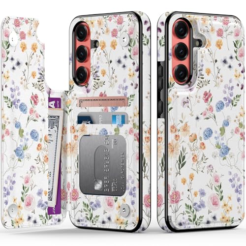 FUNMIKO Schutzhülle für Samsung Galaxy S25 Plus, mit Kartenhalter, RFID-blockierend, militärischer Schutz, florales Tier-Design, Magnetverschluss, mit Lederständer, Blumen und Blätter FUNMIKO Schutzhülle für Samsung Galaxy S25 Plus, mit Kartenhalter, RFID-blockierend, militärischer Schutz, florales Tier-Design, Magnetverschluss, mit Lederständer, Blumen und Blätter von FUNMIKO