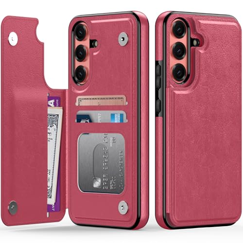 FUNMIKO Schutzhülle für Samsung Galaxy S25 Plus, mit Kartenhalter, RFID-blockierend, militärischer Schutz, florales Tier-Design, Magnetverschluss mit Lederständer, Hot Pink FUNMIKO Schutzhülle für Samsung Galaxy S25 Plus, mit Kartenhalter, RFID-blockierend, militärischer Schutz, florales Tier-Design, Magnetverschluss mit Lederständer, Hot Pink von FUNMIKO