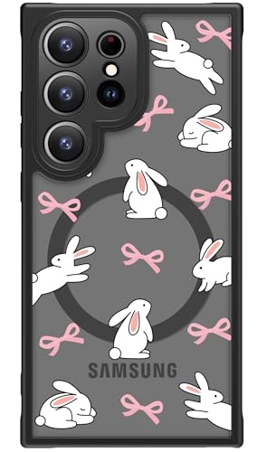 FUNMIKO Schutzhülle für Samsung Galaxy S25 Ultra, kabelloses Laden, militärischer Schutz, Wildblumen-Design für Frauen und Mädchen, matte Abdeckung, stoßdämpfende Ecken, bezauberndes Kaninchen und FUNMIKO Schutzhülle für Samsung Galaxy S25 Ultra, kabelloses Laden, militärischer Schutz, Wildblumen-Design für Frauen und Mädchen, matte Abdeckung, stoßdämpfende Ecken, bezauberndes Kaninchen und von FUNMIKO