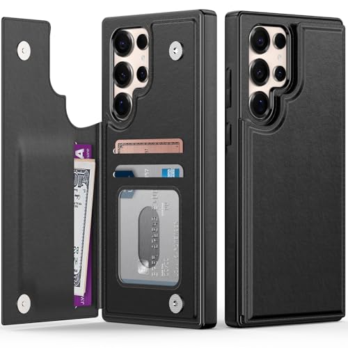 FUNMIKO Schutzhülle für Samsung Galaxy S25 Ultra, mit Kartenhalter, RFID-blockierend, militärischer Schutz, florales Tier-Design, Magnetverschluss mit Lederständer, Schwarz FUNMIKO Schutzhülle für Samsung Galaxy S25 Ultra, mit Kartenhalter, RFID-blockierend, militärischer Schutz, florales Tier-Design, Magnetverschluss mit Lederständer, Schwarz von FUNMIKO
