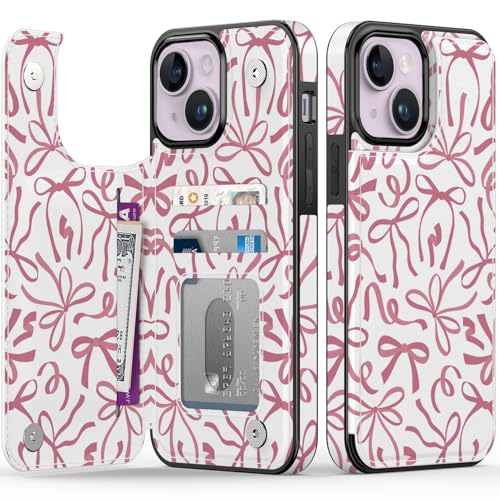 FUNMIKO Schutzhülle für iPhone 14, mit Kartenhalter, RFID-blockierend, Fallschutz in Militärqualität, florales Tier-Design, Magnetverschluss mit Lederständer, künstlerische Schleifen FUNMIKO Schutzhülle für iPhone 14, mit Kartenhalter, RFID-blockierend, Fallschutz in Militärqualität, florales Tier-Design, Magnetverschluss mit Lederständer, künstlerische Schleifen von FUNMIKO
