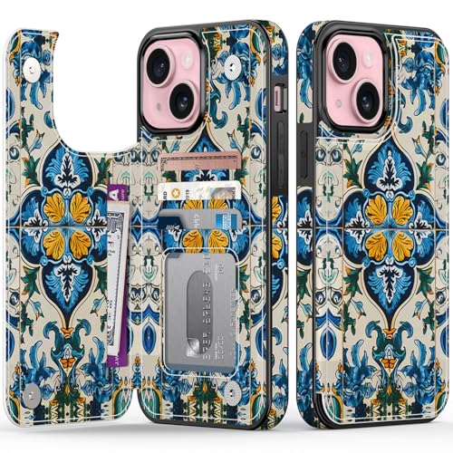 FUNMIKO Schutzhülle für iPhone 15, mit Kartenhalter und Geldclip, RFID-blockierend, Fallschutz in Militärqualität, UV-gedrucktes Kunstwerk, Magnetverschluss mit Lederständer, exquisites Motiv FUNMIKO Schutzhülle für iPhone 15, mit Kartenhalter und Geldclip, RFID-blockierend, Fallschutz in Militärqualität, UV-gedrucktes Kunstwerk, Magnetverschluss mit Lederständer, exquisites Motiv von FUNMIKO